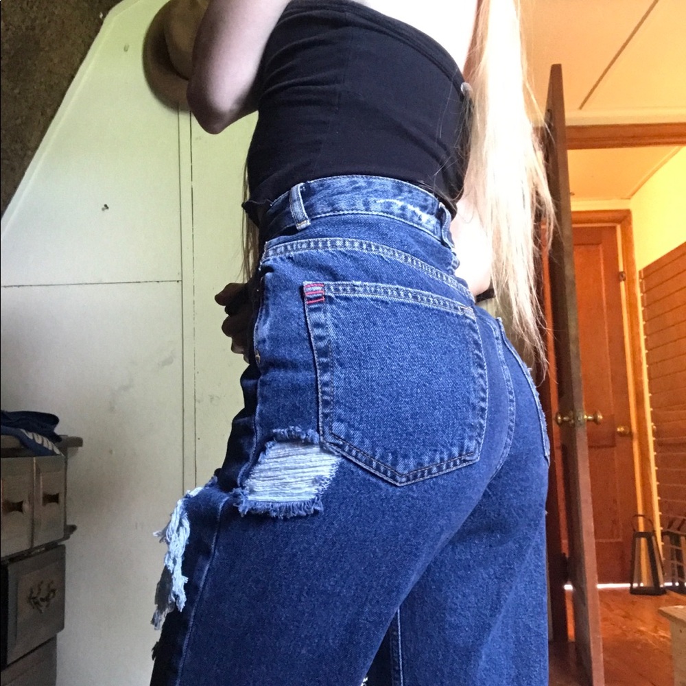 BDG High Waisted Distressed Mom Jeans
